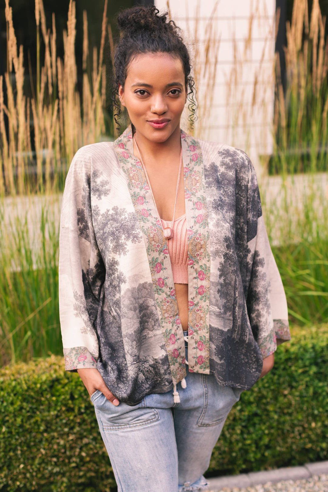 Still I Rise Pixie Duster Cropped Kimono w Sunrise Woman