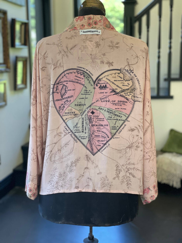 Map of My Heart Pixie Duster Cropped Kimono w/ Heart