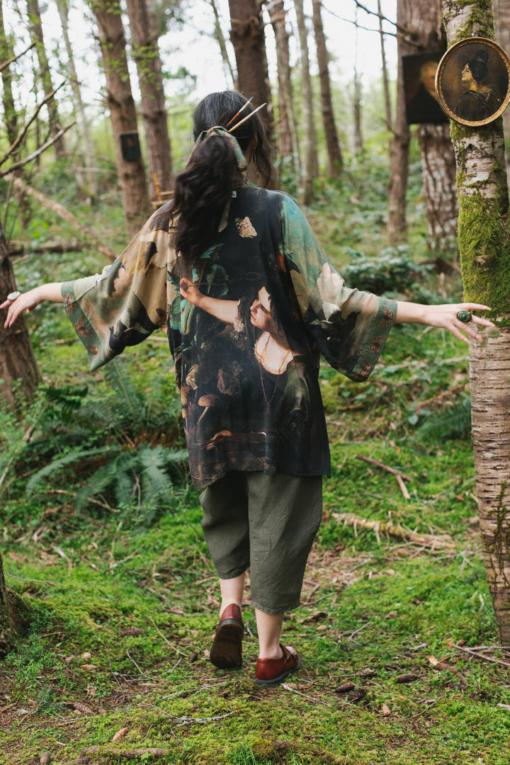 Heartwork Matinée Duster Kimono w/ Artist, mid-length