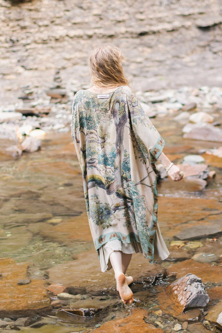 Earth & Sky Bohemian Goddess Starduster Kimono w/Trees