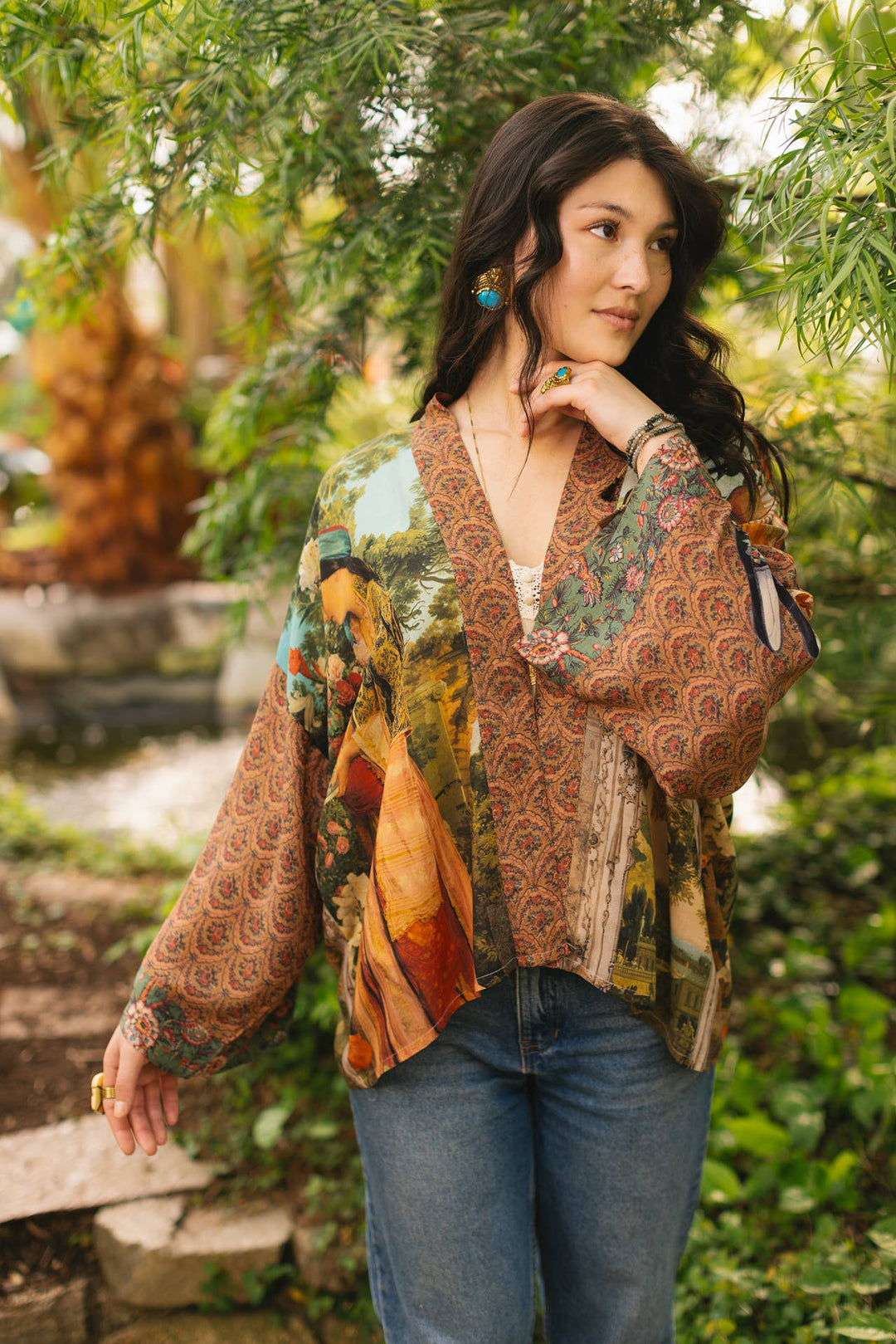 Secret Garden Pixie Duster Cropped Kimono w/ Swan