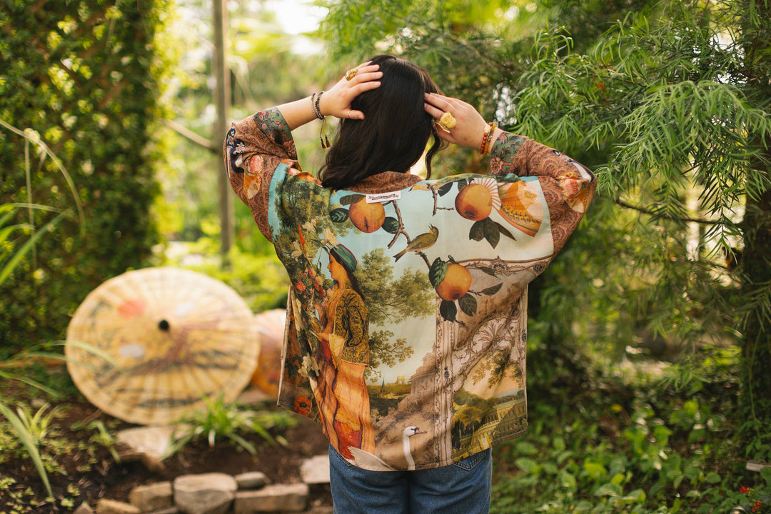 Secret Garden Pixie Duster Cropped Kimono w/ Swan