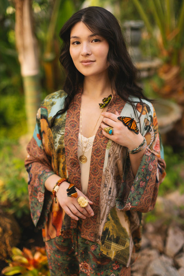 Secret Garden Pixie Duster Cropped Kimono w/ Swan