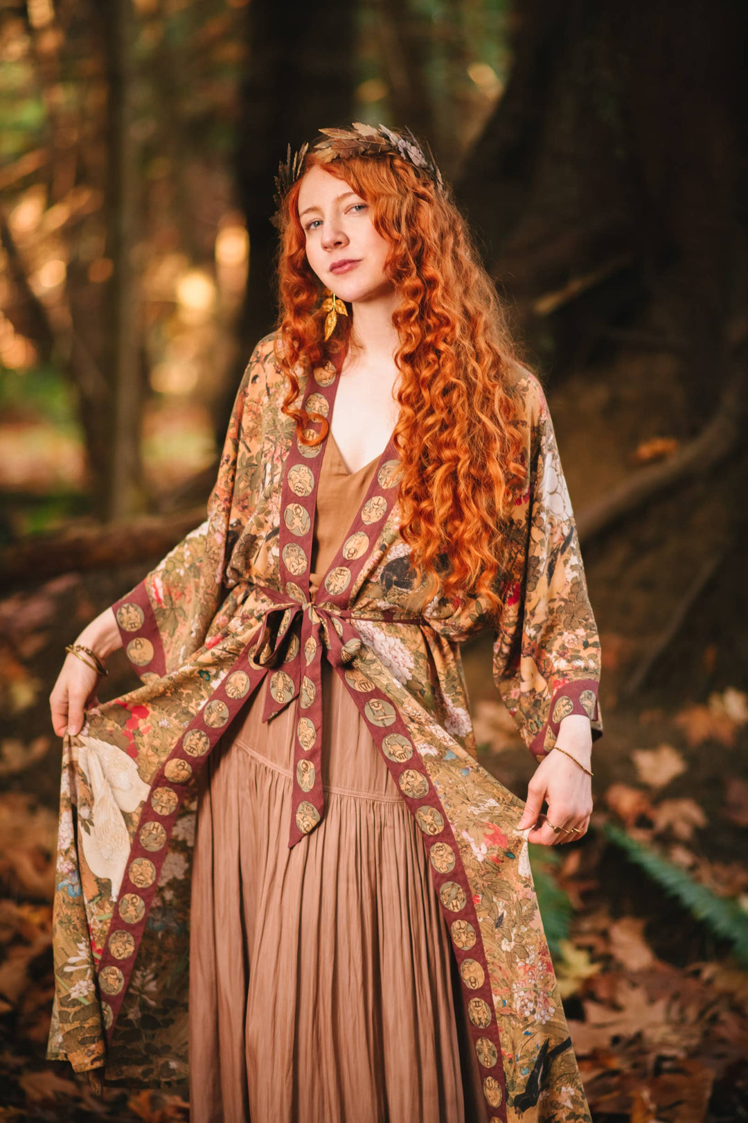 Dream Weaver Opera Duster Kimono Robe w/ Zodiac Signs