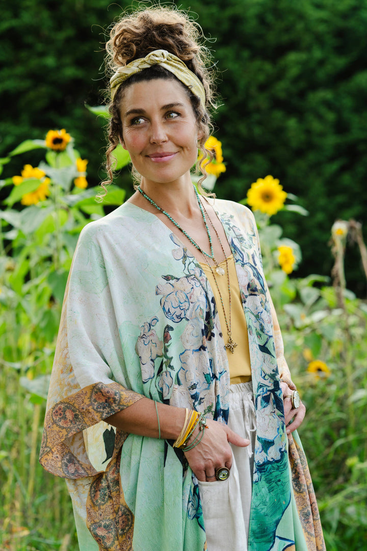 I Paint My Dream Bohemian Van Gogh Goddess Kimono