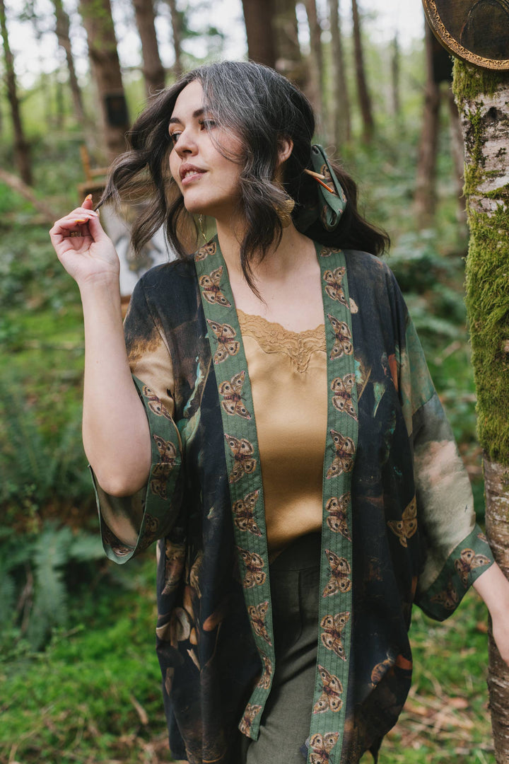 Heartwork Matinée Duster Kimono w/ Artist, mid-length