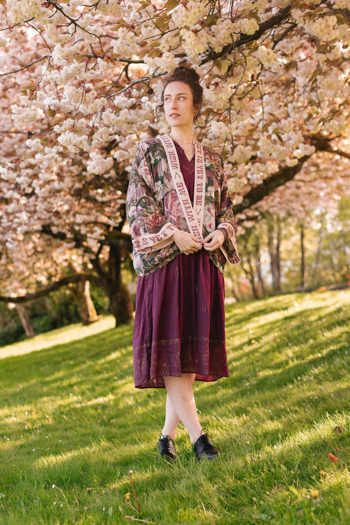 Make A Wish Pixie Duster Cropped Kimono w Wishbone Dandelion