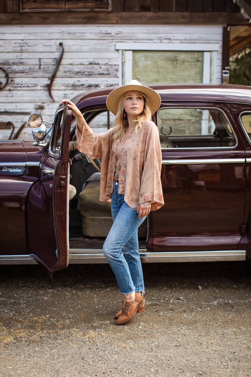 Map of My Heart Pixie Duster Cropped Kimono w/ Heart