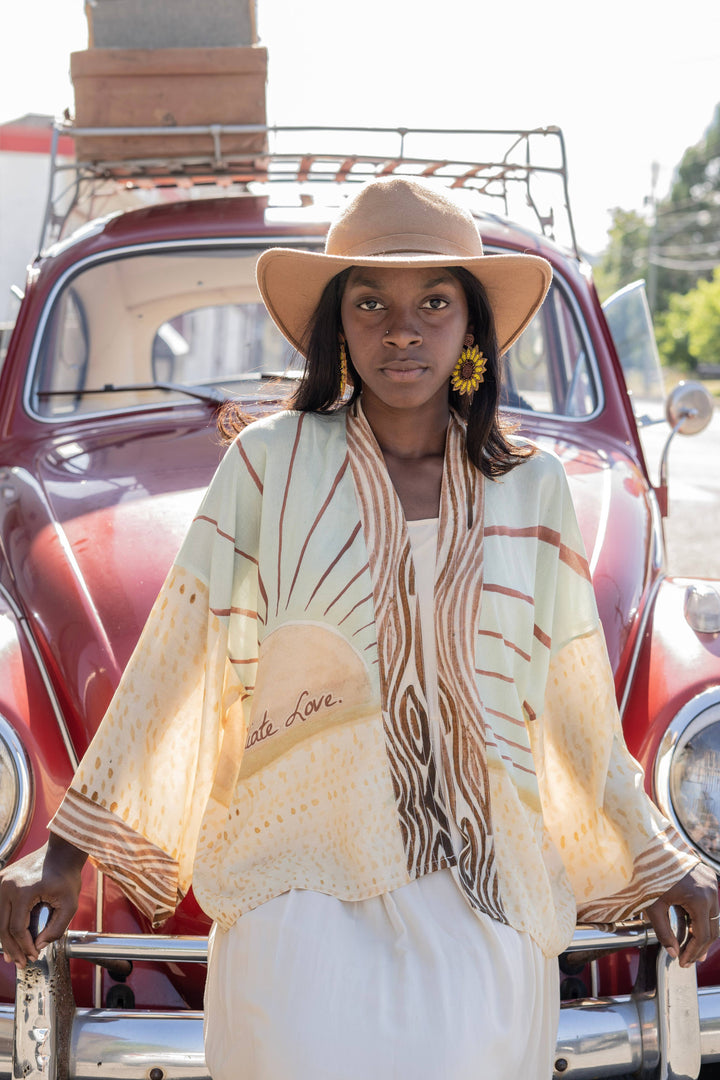Radiate Love Pixie Duster Cropped Kimono w/ Sunrise