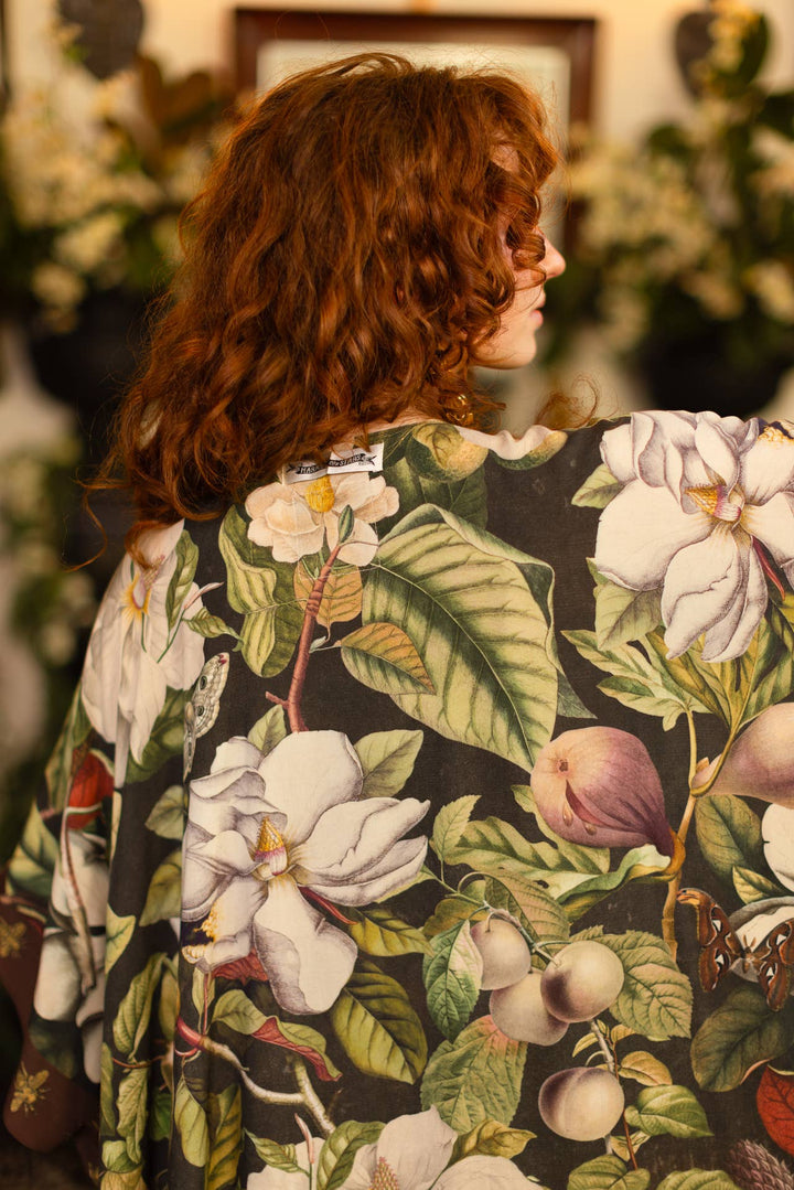 Fleur De Lune Goddess Starduster Kimono w/ Florals & Bees