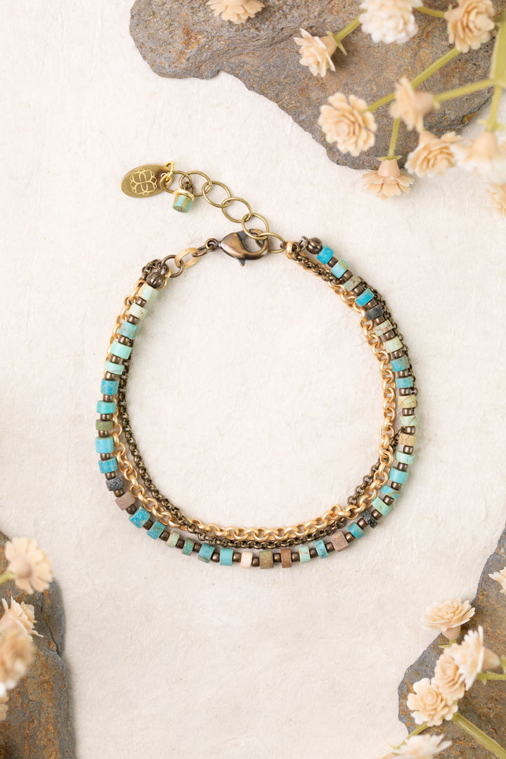 Enlighten 7.5-8.5" Turquoise Multistand Bracelet