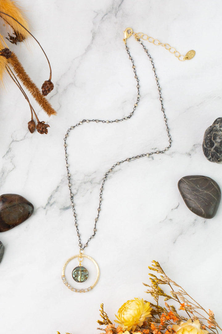 Equinox 18-20" Czech Glass Moon Face Statement Necklace