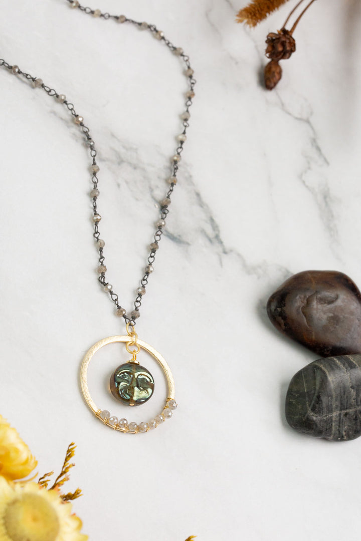 Equinox 18-20" Czech Glass Moon Face Statement Necklace