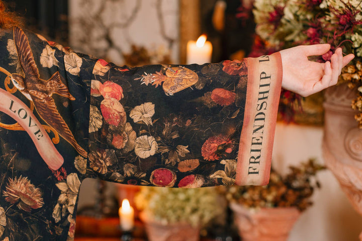 Heart of Gold Pixie Duster Crop Kimono w/ Sacred Heart