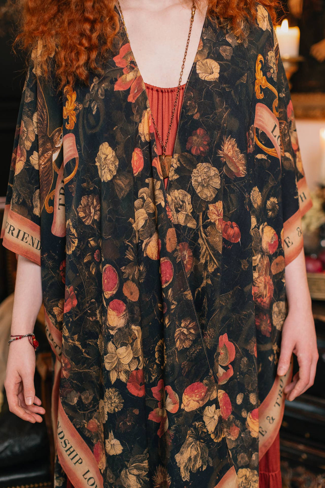 Heart of Gold Goddess Starduster Kimono w/ Sacred Heart