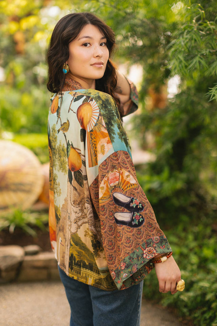 Secret Garden Pixie Duster Cropped Kimono w/ Swan