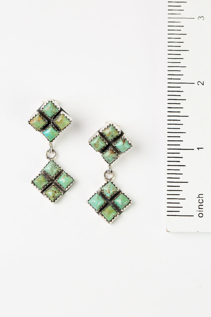 Native American Royston Turquoise Statement Earrings