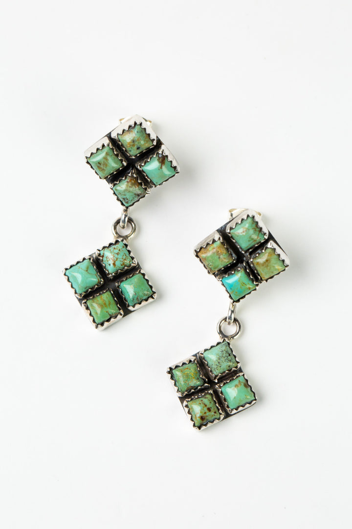 Native American Royston Turquoise Statement Earrings
