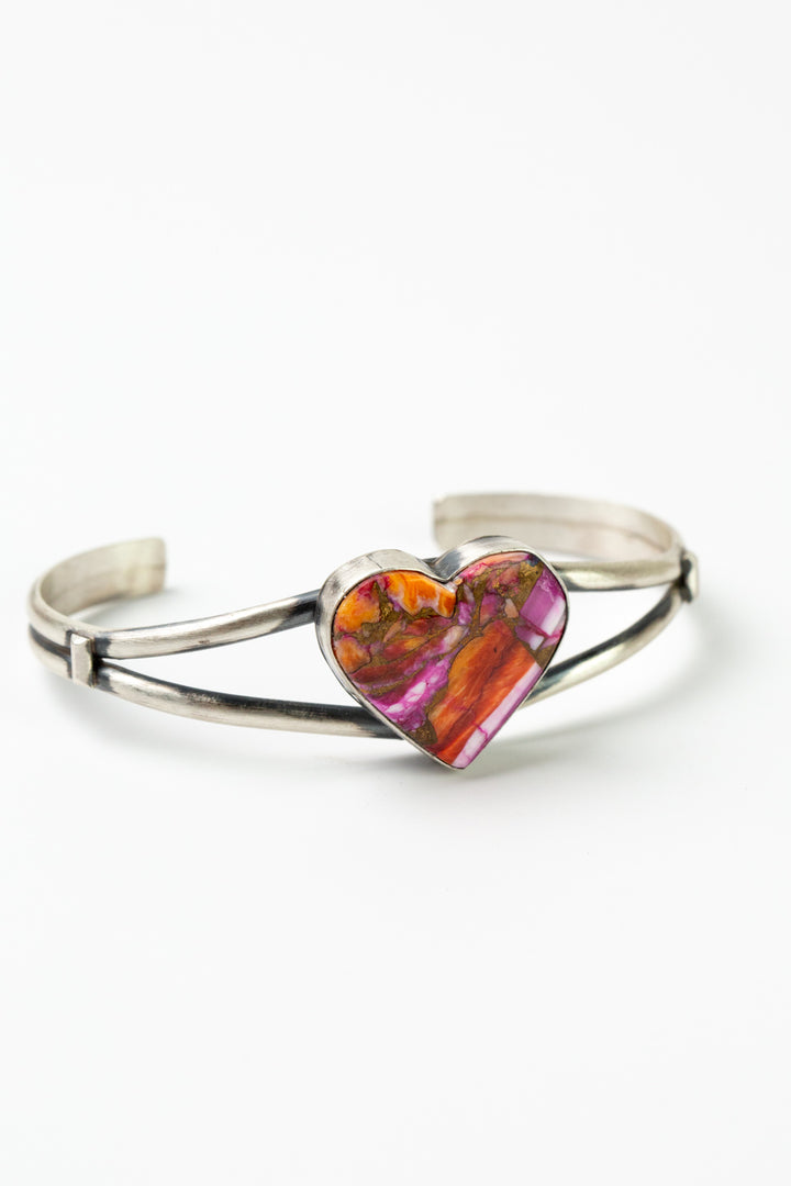 D. S. 6.5" Pink Dahlia Statement Bracelet