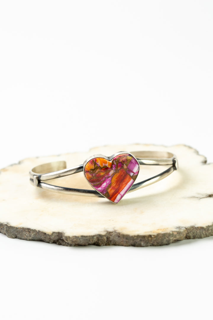 D. S. 6.5" Pink Dahlia Statement Bracelet