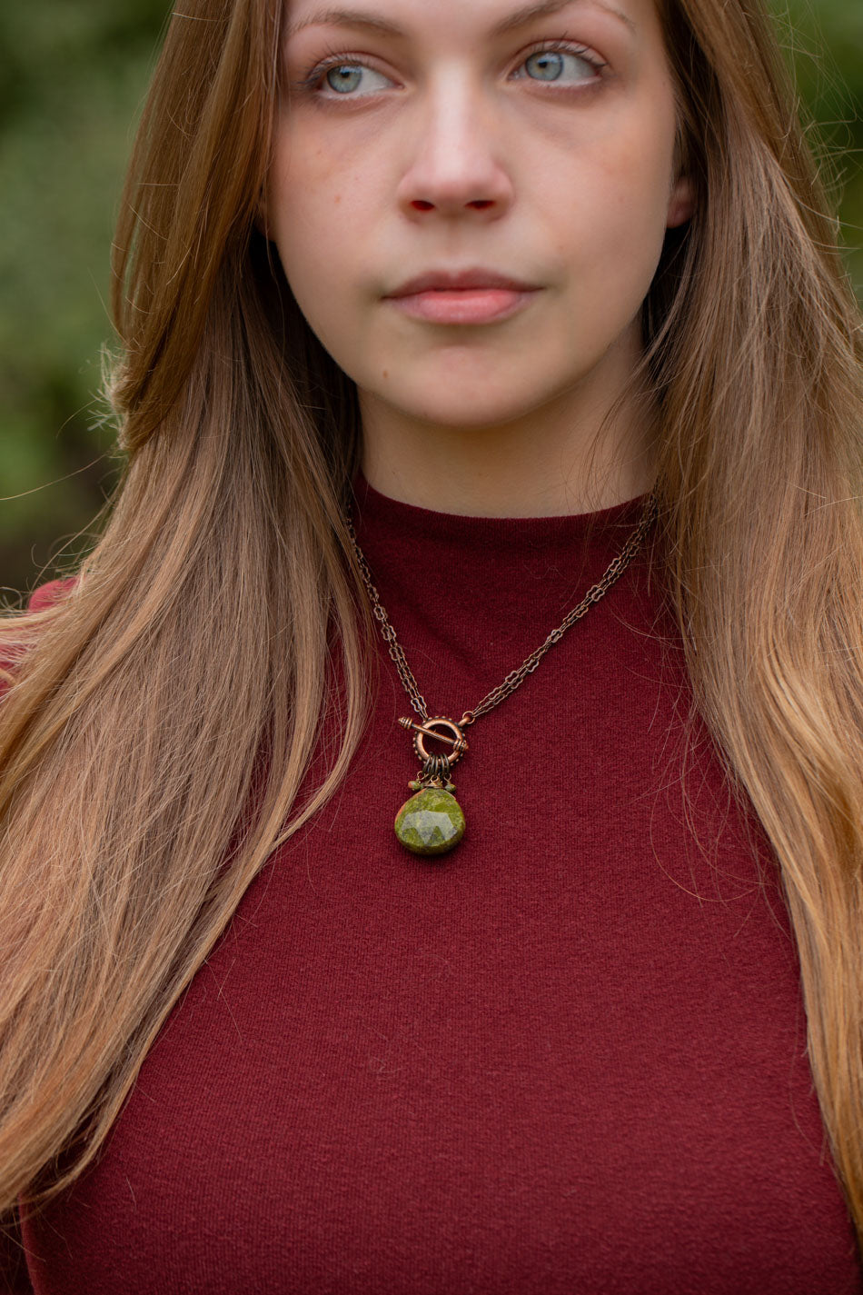 Dominion 16.5 Or 32" Unakite Briolette Simple Necklace