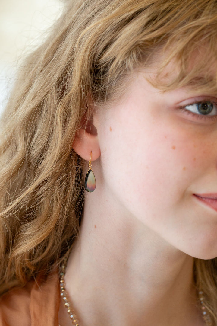 Alchemy Black Lip Shell Simple Earrings