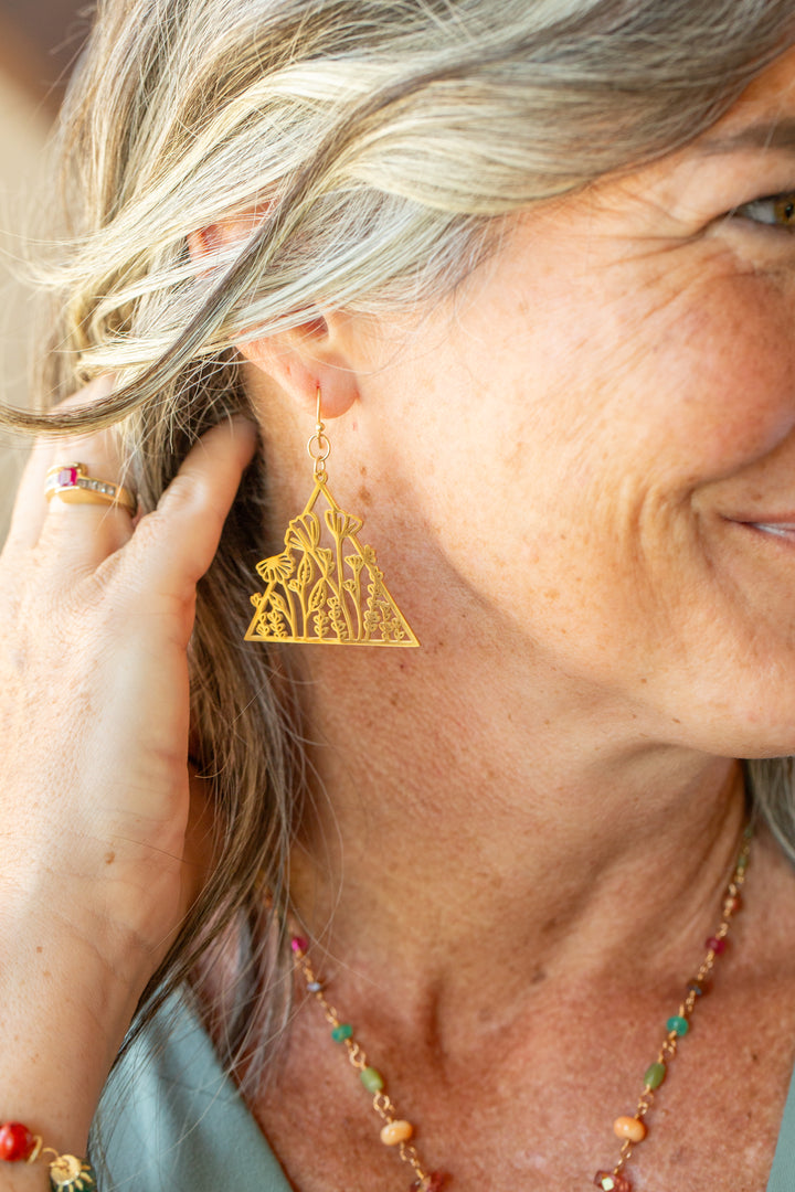 Farmers Market Geometric Floral Statement Earrings