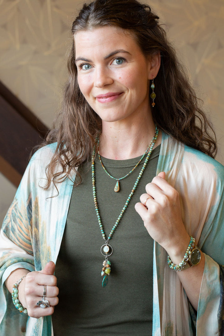 Remedy 15-17" Turquoise Teardrop Bezel Simple Necklace