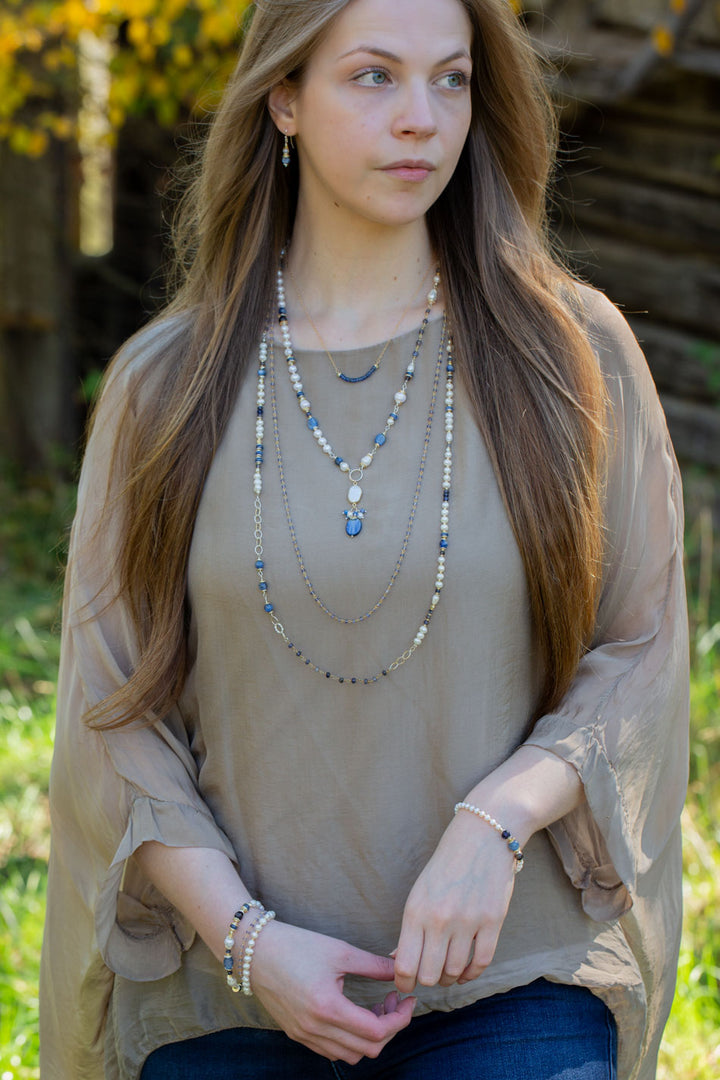 Seaside 33-35" Iolite Gemstone Chain Simple Necklace