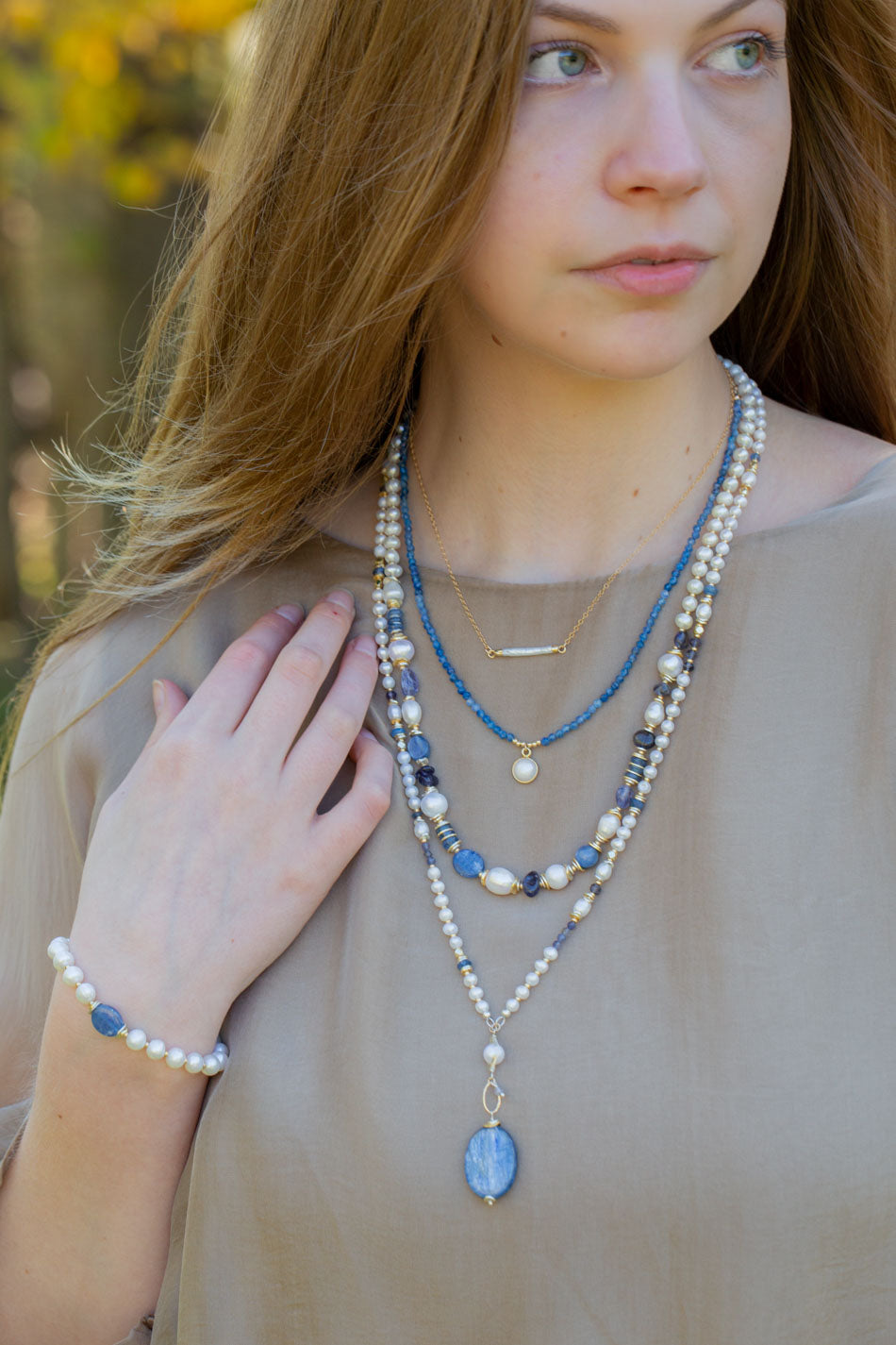 Seaside 16-18" Simple Freshwater Pearl Focal Necklace