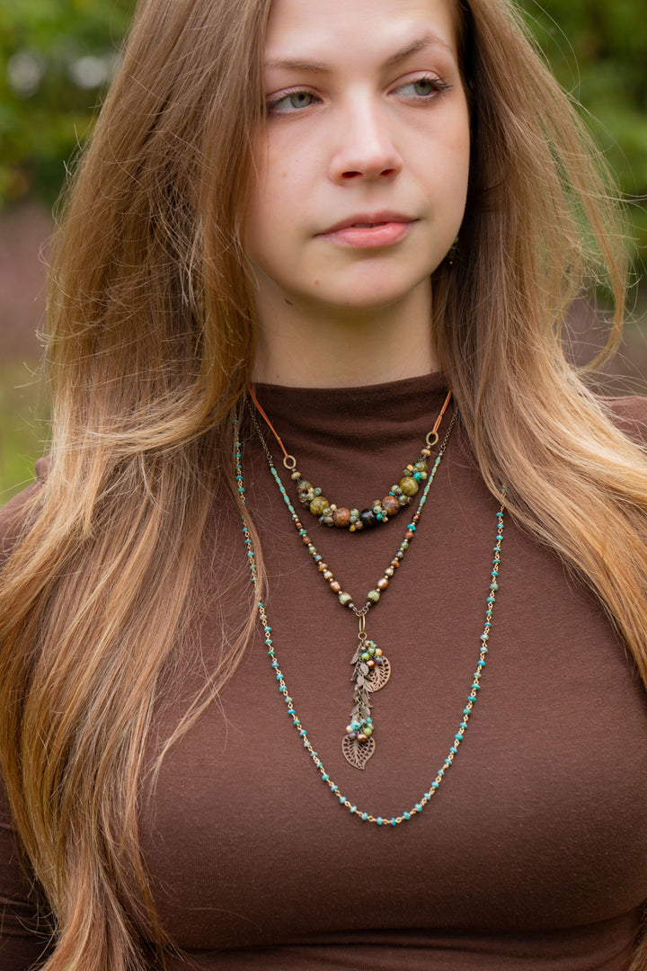Rustic Creek 30-32" Turquoise Simple Necklace