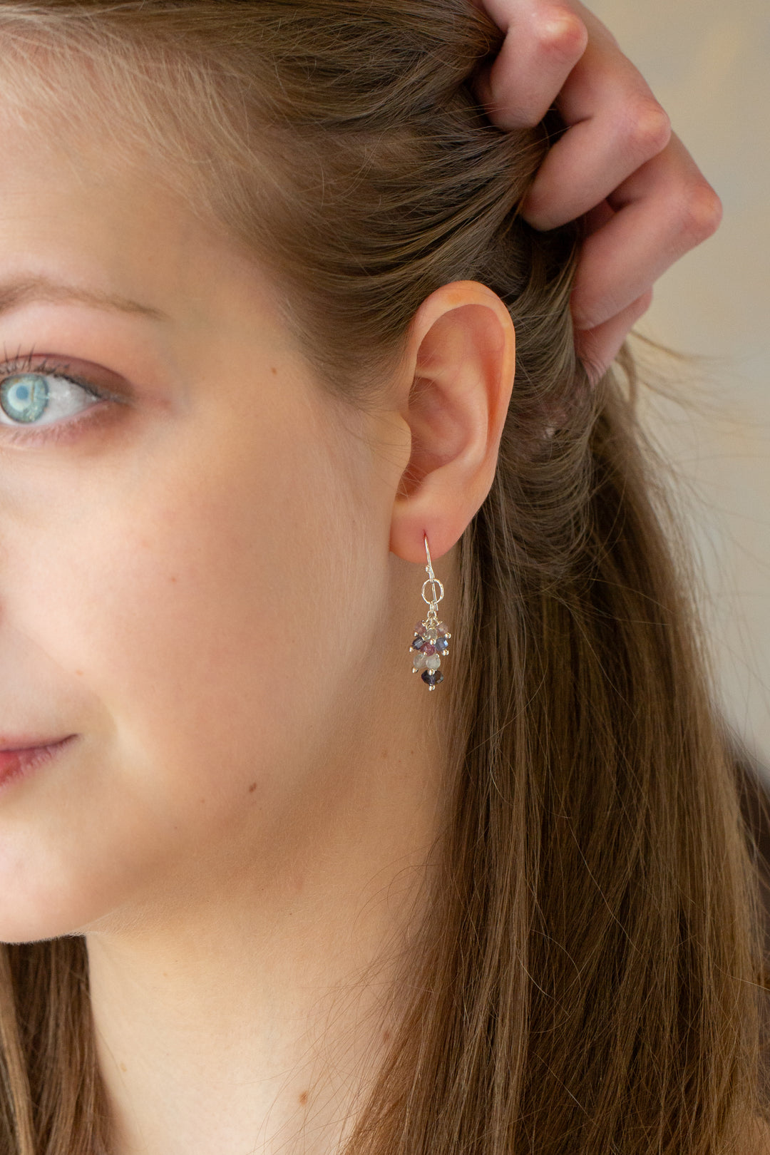 Celestial Labradorite, Spinel Cluster Earrings