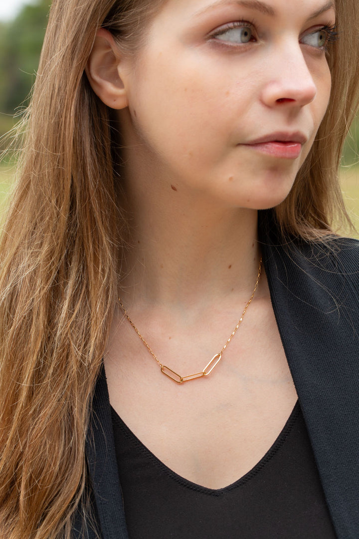 Simplicity 16-18" Gold Three Link Simple Necklace