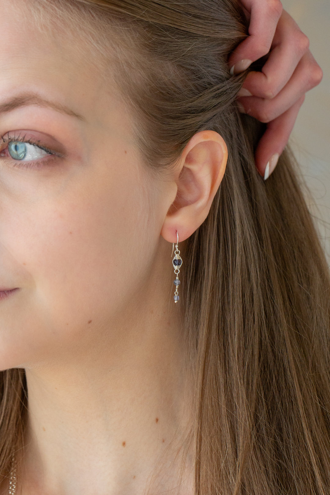 Celestial Gemstone Herringbone Earrings