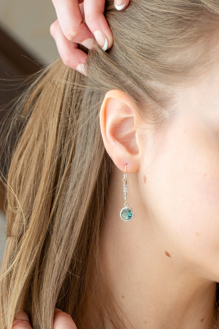 Celestial Labradorite Bezel Simple Earrings