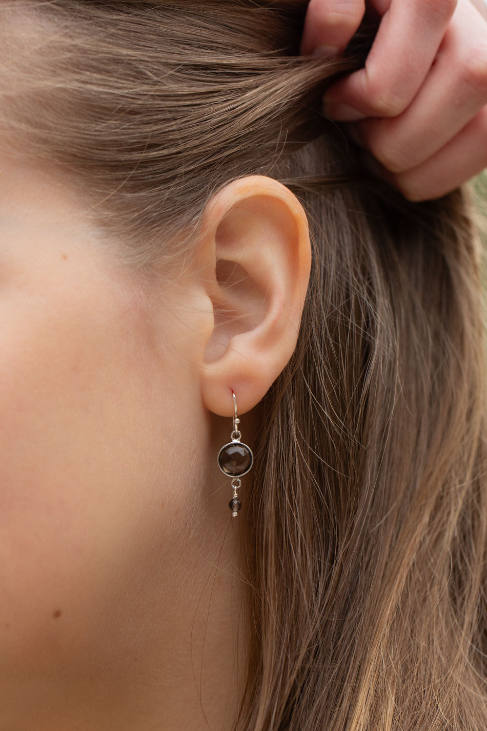 Favorites Silver Smokey Quartz Dangle Earrings