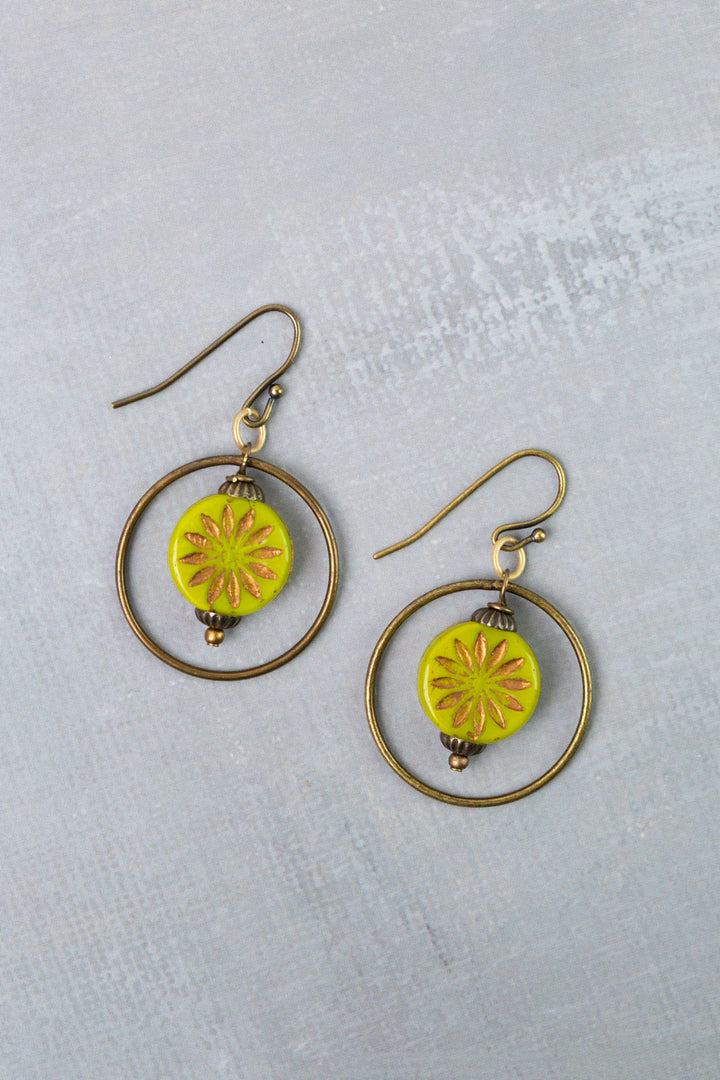 Azulejo Czech Glass Hoop Earrings