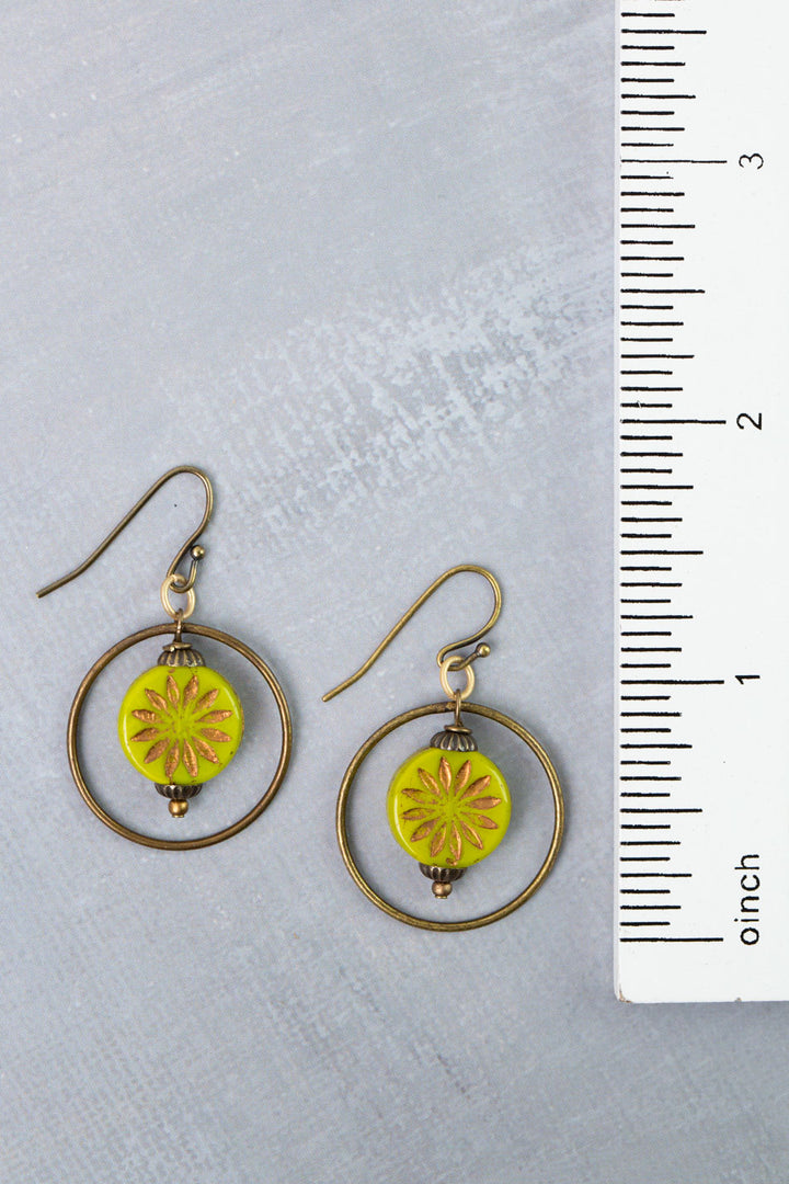 Azulejo Czech Glass Hoop Earrings