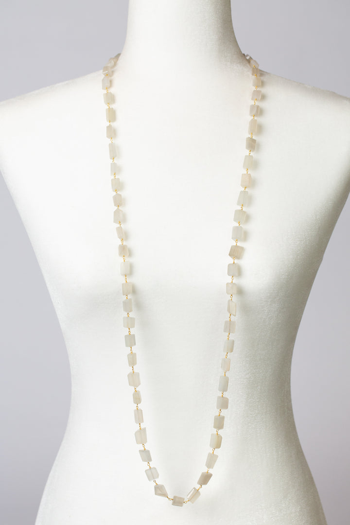 Balancing Grace 44.5-46.5" Moonstone Simple Layer Necklace