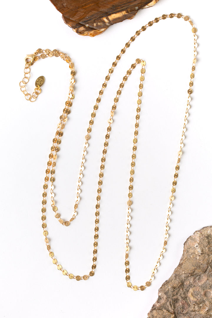 Bergamot 47.5-49.5" Simple Gold Disc Necklace