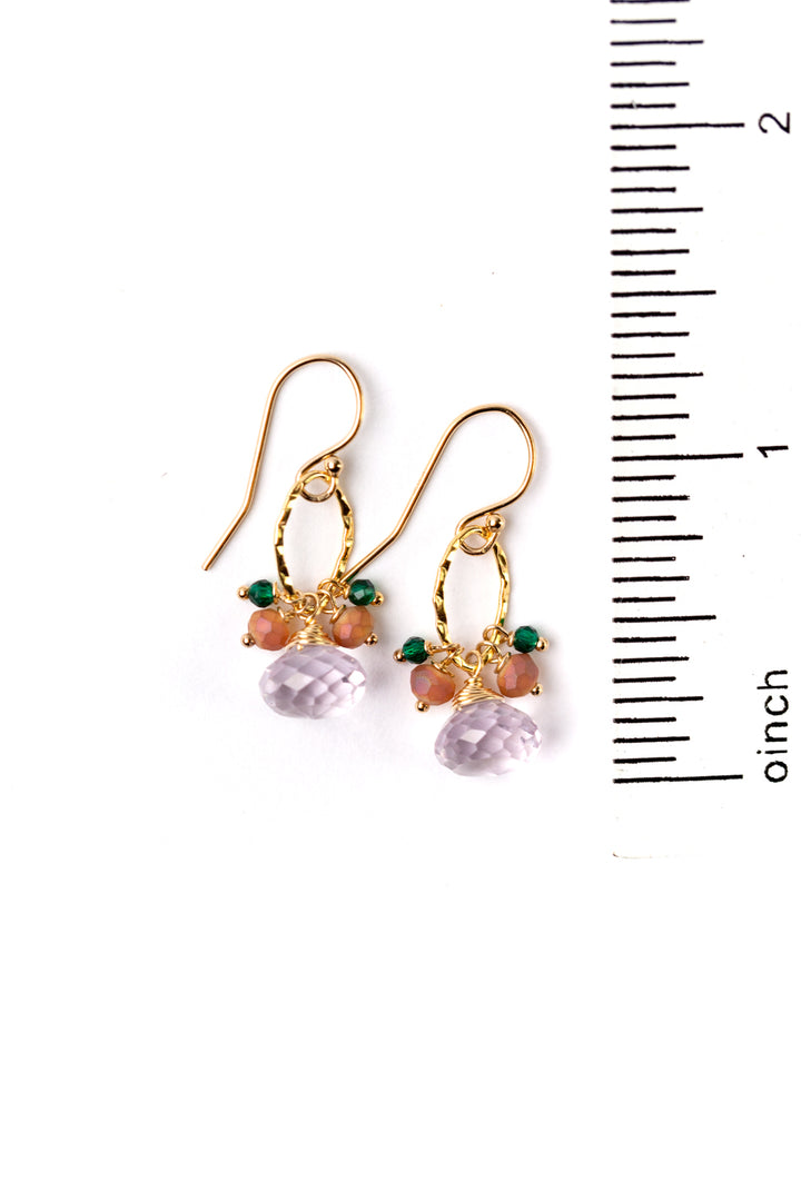 Bergamot Quartz Crystal Cluster Earrings