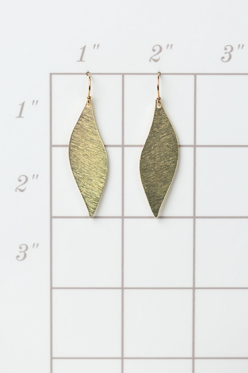 Brushed Gold Wavy Marquis Earrings