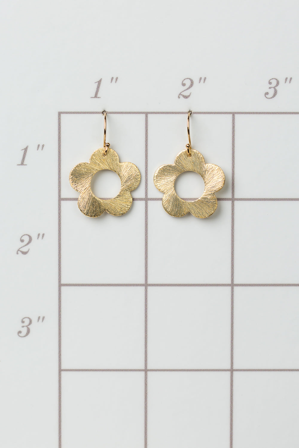 Brushed Gold Small Flower Earrings