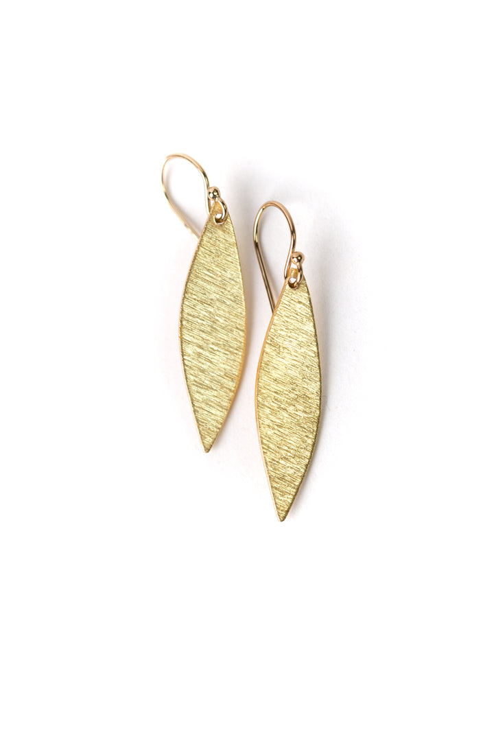 Brushed Gold Pointed Statement Earrings