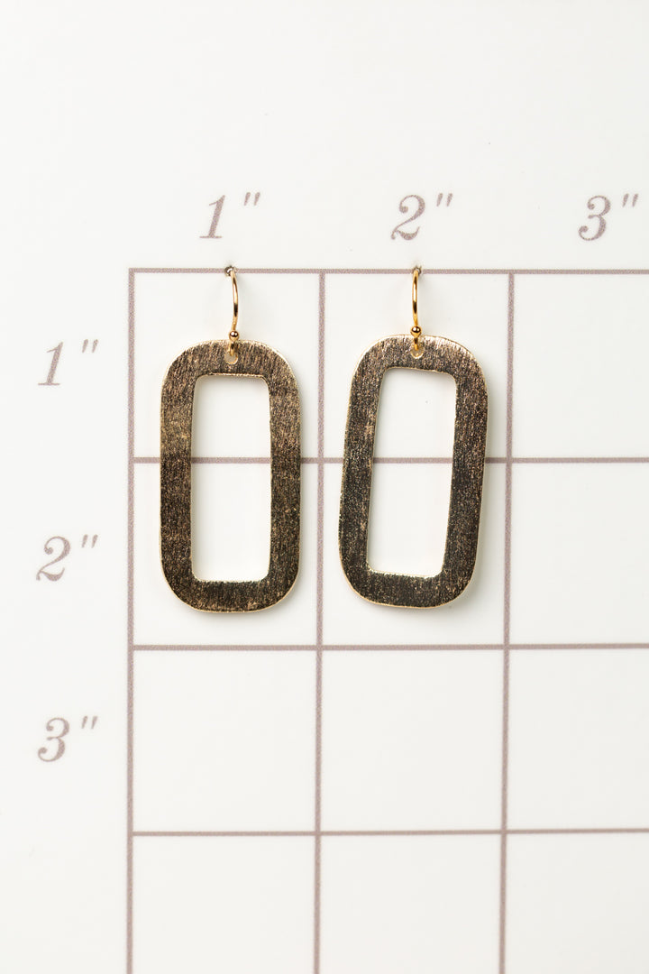 Brushed Gold Frame Statement Earrings