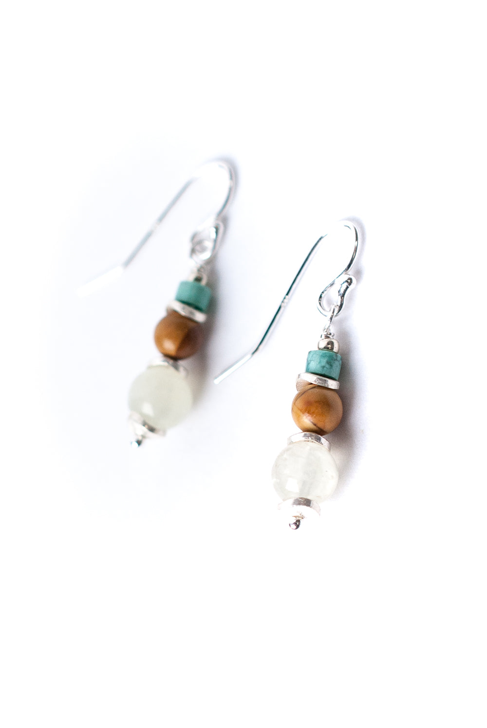 *Bloom Simple Prehnite Turquoise Dangle Earrings