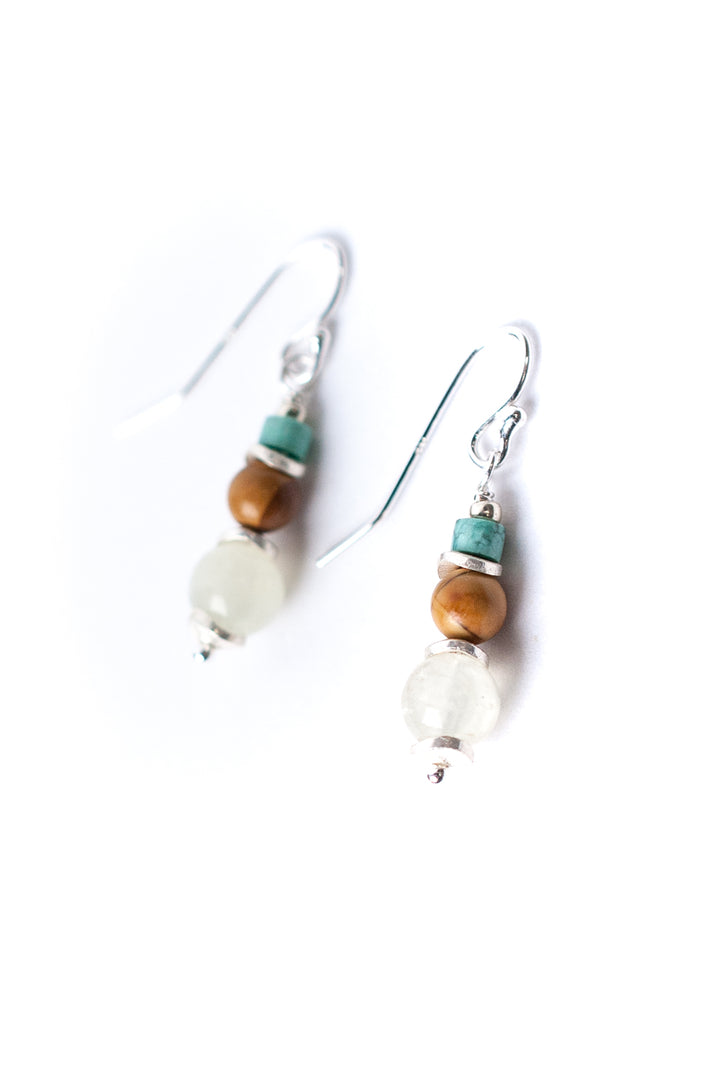 *Bloom Simple Prehnite Turquoise Dangle Earrings