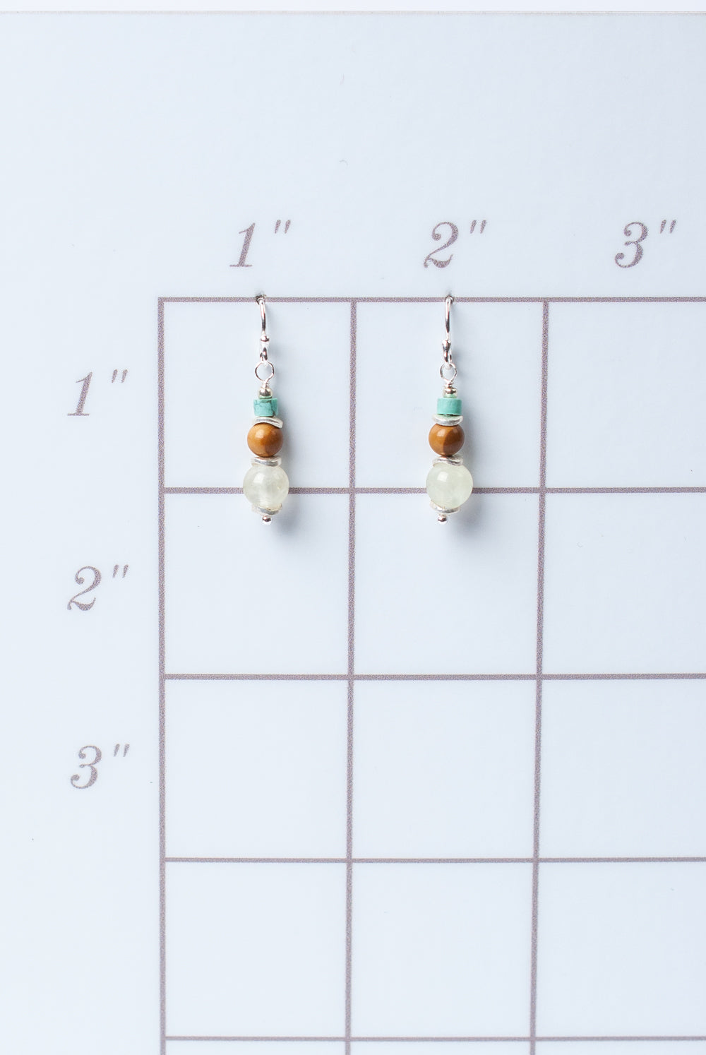*Bloom Simple Prehnite Turquoise Dangle Earrings