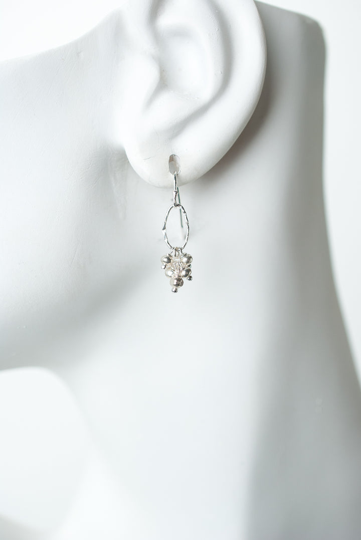*Bloom Small Sterling Silver Hoop Cluster Earrings