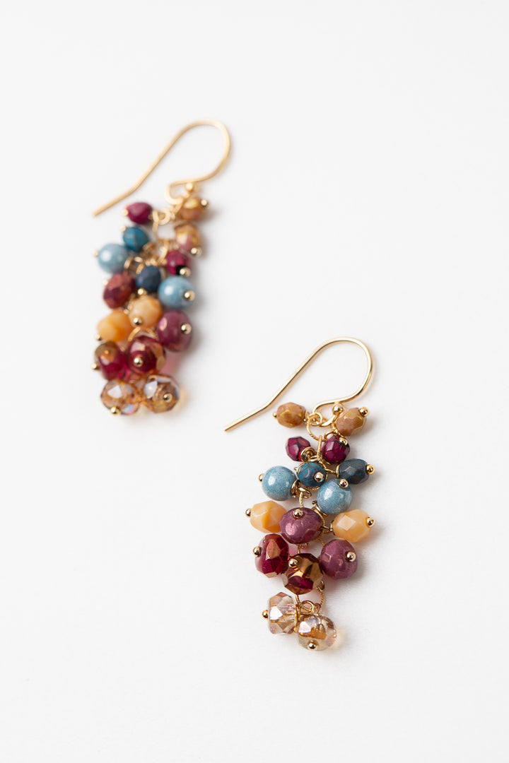 Blossom Czech Glass Cluster Earrings